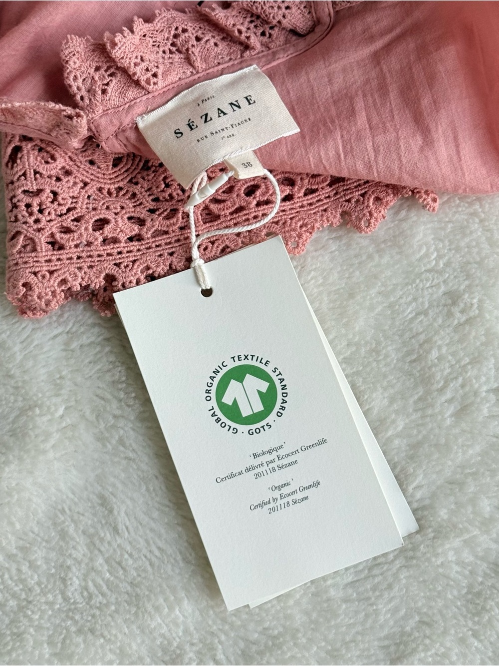 Sezane NWT Tomoe Rose Embroidered High Neck Long Sleeve Blouse FR 38 US S (6) - Picture 12 of 12